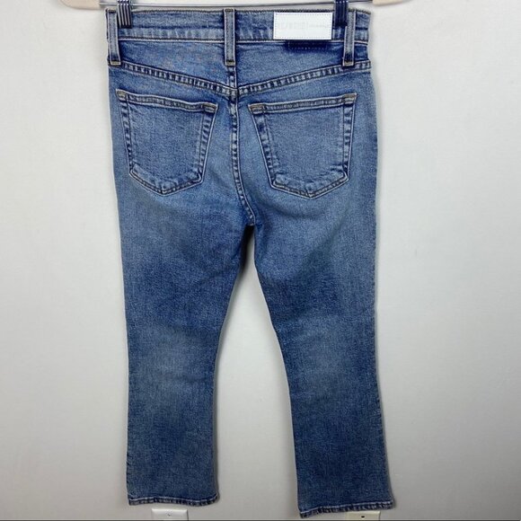 RE/DONE Levis Kick Flare Jeans MID90s High Rise Size 25 Blue Denim 90s High Rise - Picture 13 of 14